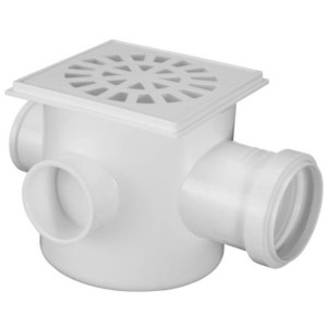 CAIXA SIFONADA 100X50X40 QUAD. BRANCA C/ GRELHA LUCONI 2343