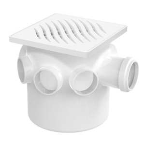 CAIXA SIFONADA 150X50X40 QUAD. BRANCA C/ GRELHA LUCONI 3343