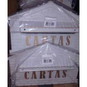 CAIXA DE CORREIO CC1 COLONIAL ABS PLUS BRANCA/OURO