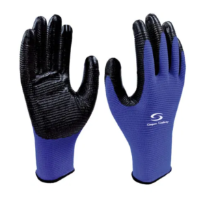 LUVA DE MALHA AZUL EMBORR. PRETA 