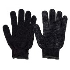 LUVA DE MALHA PIGM. PRETA FERTAK 5105 (FARDO: 12 PARES)