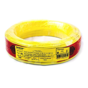 FIO CABO FLEXIVEL 1,5MM 100M TECHFIO 001 AMARELO