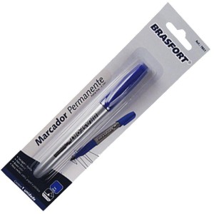 CANETA MARCAÇÃO AZUL FINA BRASFORT 7851 BLYSTER