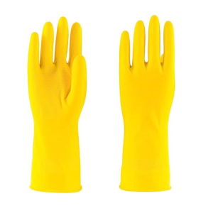 LUVA LATEX AMARELA FORRADA 