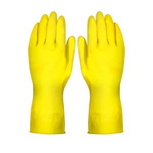 LUVA LATEX AMARELA FORRADA 