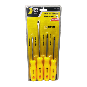 JOGO DE CHAVES FENDA/PHILIPS C/4PÇS FERTAK 4800
