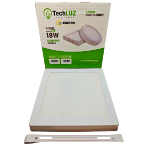 TECH LUZ PLAFON SOBREPOR QUADRADO 18W X 6500K 100913