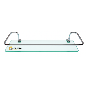 PORTA SHAMPOO RETO METALICO VIDRO 30CM SS METAIS 1189