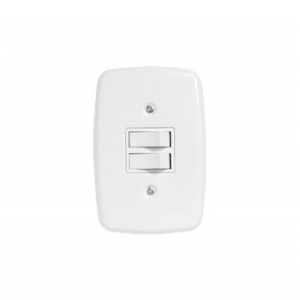 PLUZIE 2 INTERRUPTOR (1S + 1P) C/ PLACA 3204